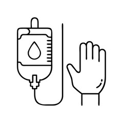 Obraz premium blood donation icon, blood donation line art - simple line art of blood donation, perfect for blood donation logos and icons