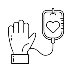 Obraz premium blood donation icon, blood donation line art - simple line art of blood donation, perfect for blood donation logos and icons