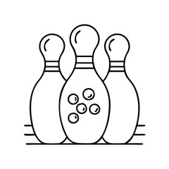 bowling alley icon, bowling alley line art - simple line art of bowling alley, perfect for bowling alley logos and icons