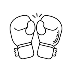 boxing gloves icon, boxing gloves line art - simple line art of boxing gloves, perfect for boxing gloves logos and icons