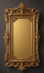 Intricate gold frame, retro style, elegant scrollwork, gilt, intricate, flourish