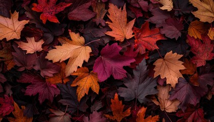 Fototapeta premium Autumn leaves, vibrant colors (2)