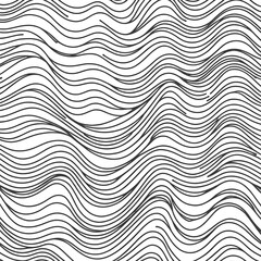 Abstract Wave Pattern, Black and White Lines