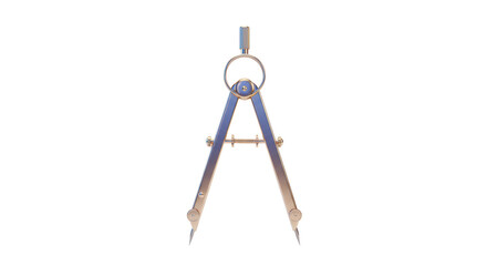 Isolated Shiny Metal Compass for Geometry