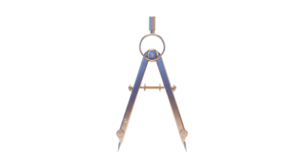 Isolated Shiny Metal Compass for Geometry