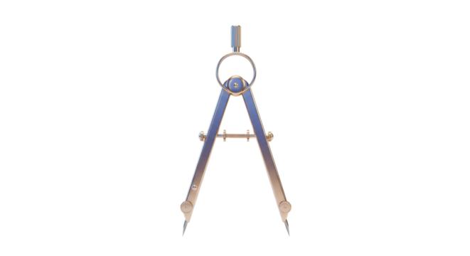 Isolated Shiny Metal Compass for Geometry