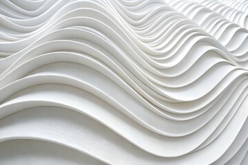 Obraz premium Wavy white abstract 3D background with soft depth