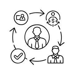 business continuity icon, business continuity line art - simple line art of business continuity, perfect for business continuity logos and icons