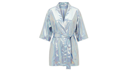 Isolated Iridescent Shiny Robe with a Belt