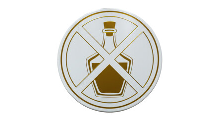 Isolated No Alcohol Sign Prohibition Symbol