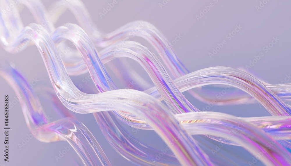 Poster iridescent glass spiral abstract background for digital design, web layouts, branding visuals, and m