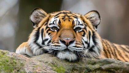 Naklejka premium Tiger portrait, resting