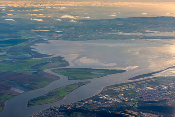Tagus River( Rio Tejo) View From Above, Lisbon, Portugal.
