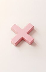 Obraz premium The minimal structure and fluid shading make this 3D cross X versatile for both digital interfaces and learning materials.