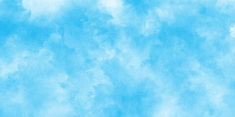 painted grunge and grainy light blue clouds watercolor background, The sky blue texture clouds paper texture, shiny beautiful light blue cloudy sky, light ocean blue watercolor abstract texture.