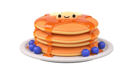 Isolated Stack of Delightful Cartoon Pancakes
