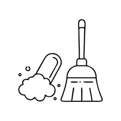 cleanup icon, cleanup line art - simple line art of cleanup, perfect for cleanup logos and icons