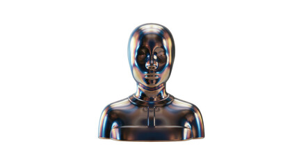 Isolated Metallic Abstract Human Bust