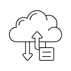 cloud storage icon, cloud storage line art - simple line art of cloud storage, perfect for cloud storage logos and icons