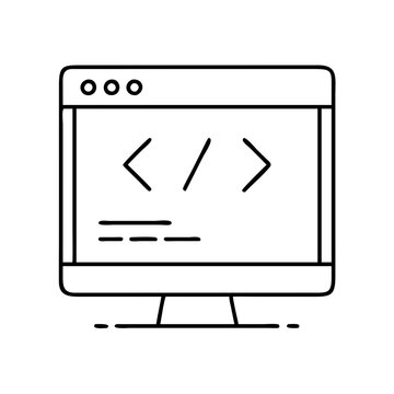 recommend clip art: coding terminal icon, coding terminal line art - simple line art of coding terminal, perfect for coding terminal logos and icons