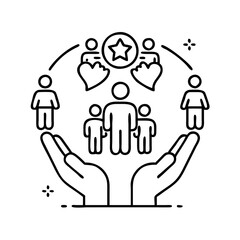 community impact icon, community impact line art - simple line art of community impact, perfect for community impact logos and icons