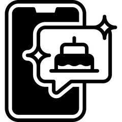 Birthday Message glyph icon
