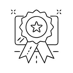 Fototapeta premium completion badge icon, completion badge line art - simple line art of completion badge, perfect for completion badge logos and icons