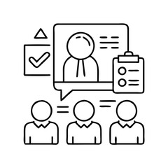 compliance training icon, compliance training line art - simple line art of compliance training, perfect for compliance training logos and icons