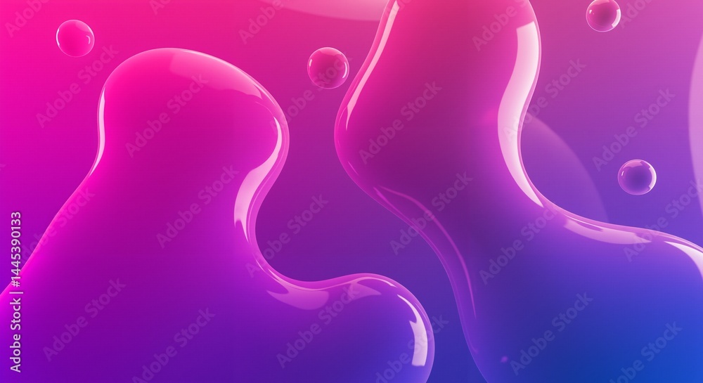 Canvas Prints vibrant abstract background featuring smooth fluid shapes in shades of pink and blue, creating a dyn