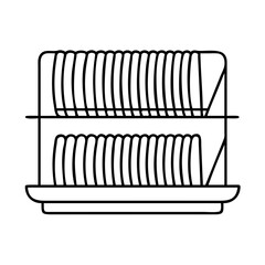 dish rack icon, dish rack line art - simple line art of dish rack, perfect for dish rack logos and icons