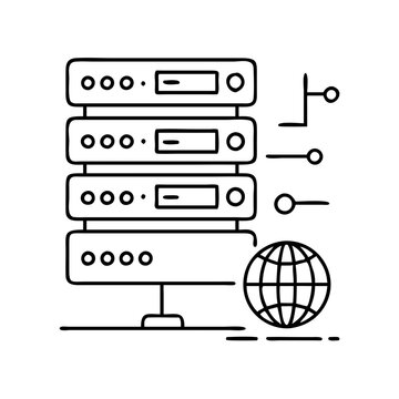 dns server icon, dns server line art - simple line art of dns server, perfect for dns server logos and icons