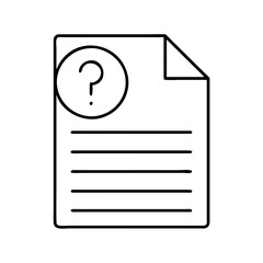 document with question mark icon, document with question mark line art - simple line art of document with question mark, perfect for document with question mark logos and icons