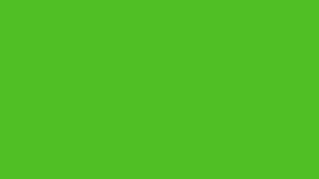 An animated newspaper in vector style rotates and rotates on a white and green background. 4K