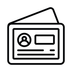 Buisness Card Vector outline icon. Eps10 file 