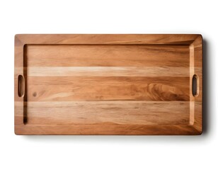 Wooden Serving Tray with Handles, Top View