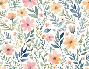 Watercolor Floral Seamless Pattern
