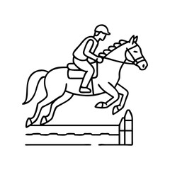 equestrian jumping icon, equestrian jumping line art - simple line art of equestrian jumping, perfect for equestrian jumping logos and icons
