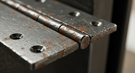 Close-up of rusty hinge, photo