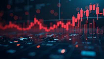 Market Intelligence Visual Kits: Chart Analysis for Bearish Trends, Red Market Days, and Falling Indexes - Enhance Your Daily Briefing Portals with Engaging Photo Stock Concepts