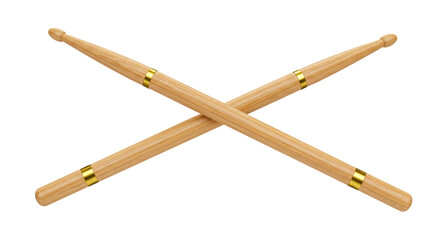 Isolated Crosses Pair of Wooden Drumsticks