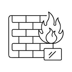 firewall icon, firewall line art - simple line art of firewall, perfect for firewall logos and icons
