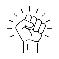 fist strength and determination icon, fist strength and determination line art - simple line art of fist strength and determination, perfect for fist strength and determination logos and icons