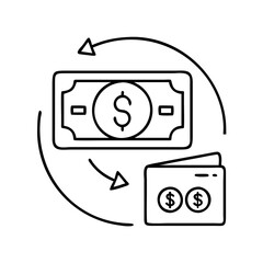 flexible payment icon, flexible payment line art - simple line art of flexible payment, perfect for flexible payment logos and icons