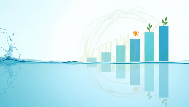Infographic presenting environmental test result summary with bar graphs of contaminant levels compliance thresholds and key quality indicators against coastal background in  Photo Stock  Concept  and