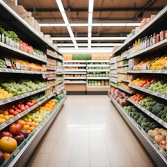 Fototapeta premium Fresh Produce Aisle in Modern Supermarket