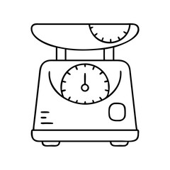 food scale icon, food scale line art - simple line art of food scale, perfect for food scale logos and icons
