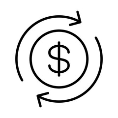 Currency exchange, money changer icon