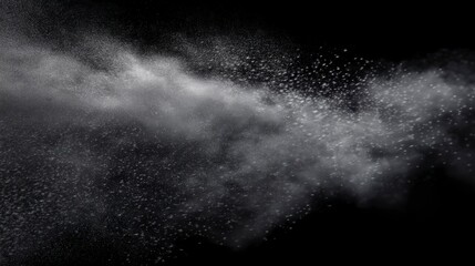 Soft drifting dust cloud swirling gently against pure black space angular pulsing