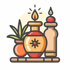 Vector illustration of a female aviator with braid hairstyle in cartoon style.