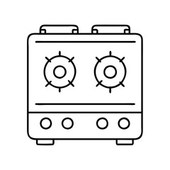 gas stove icon, gas stove line art - simple line art of gas stove, perfect for gas stove logos and icons